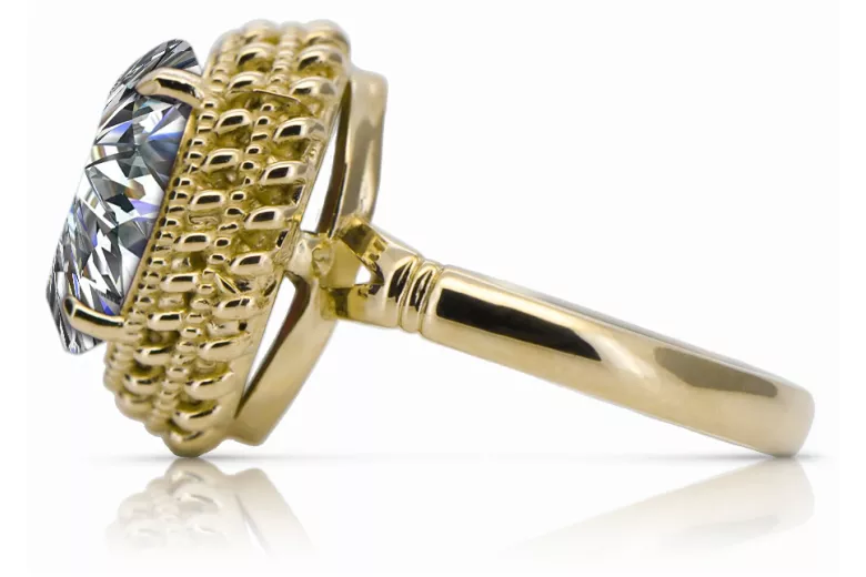 Vintažiniai papuošalai Žiedas Žirkoniai 14k geltono aukso vrc068y